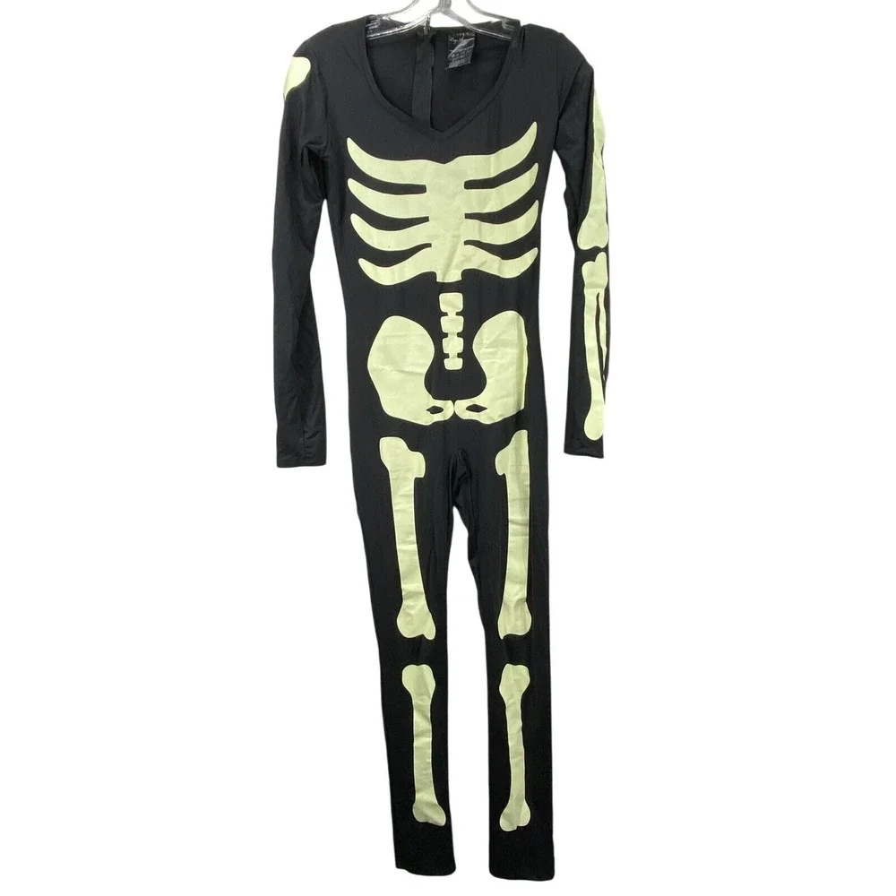 Leg Avenue Skeleton Bodysuit Costume Halloween‎ Glow in the Dark Medium